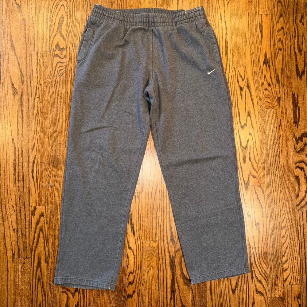 Nike Athletic Dept Fleece Sweatpants Straight Leg XL Gray Drawstring Pockets